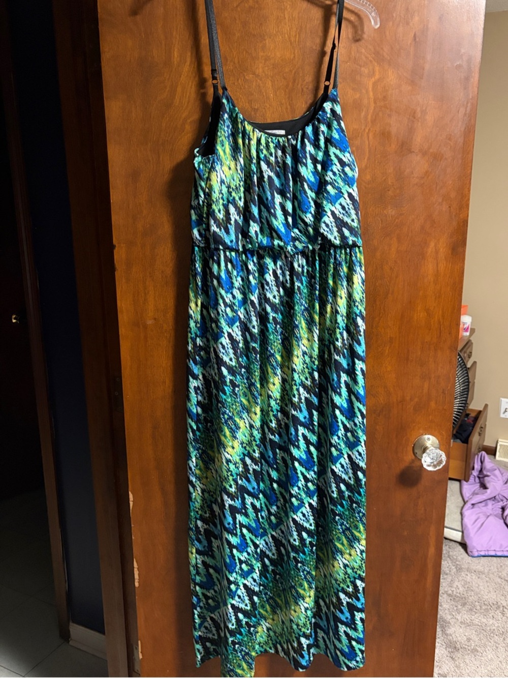 bailey blue Blue and Green Printed Maxi Dress